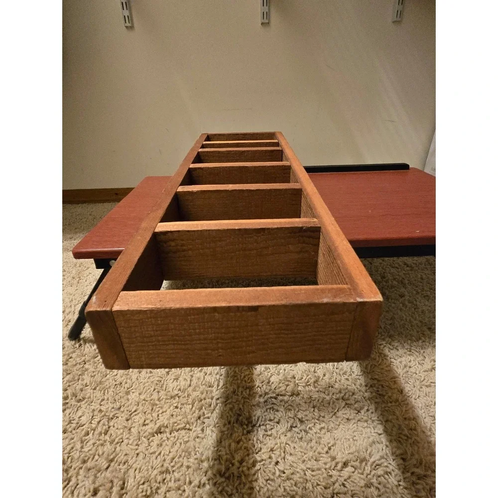 Handmade Rustic Wooden Ladder Shelf Decorative 7-Tier Display Rack Brown Wood